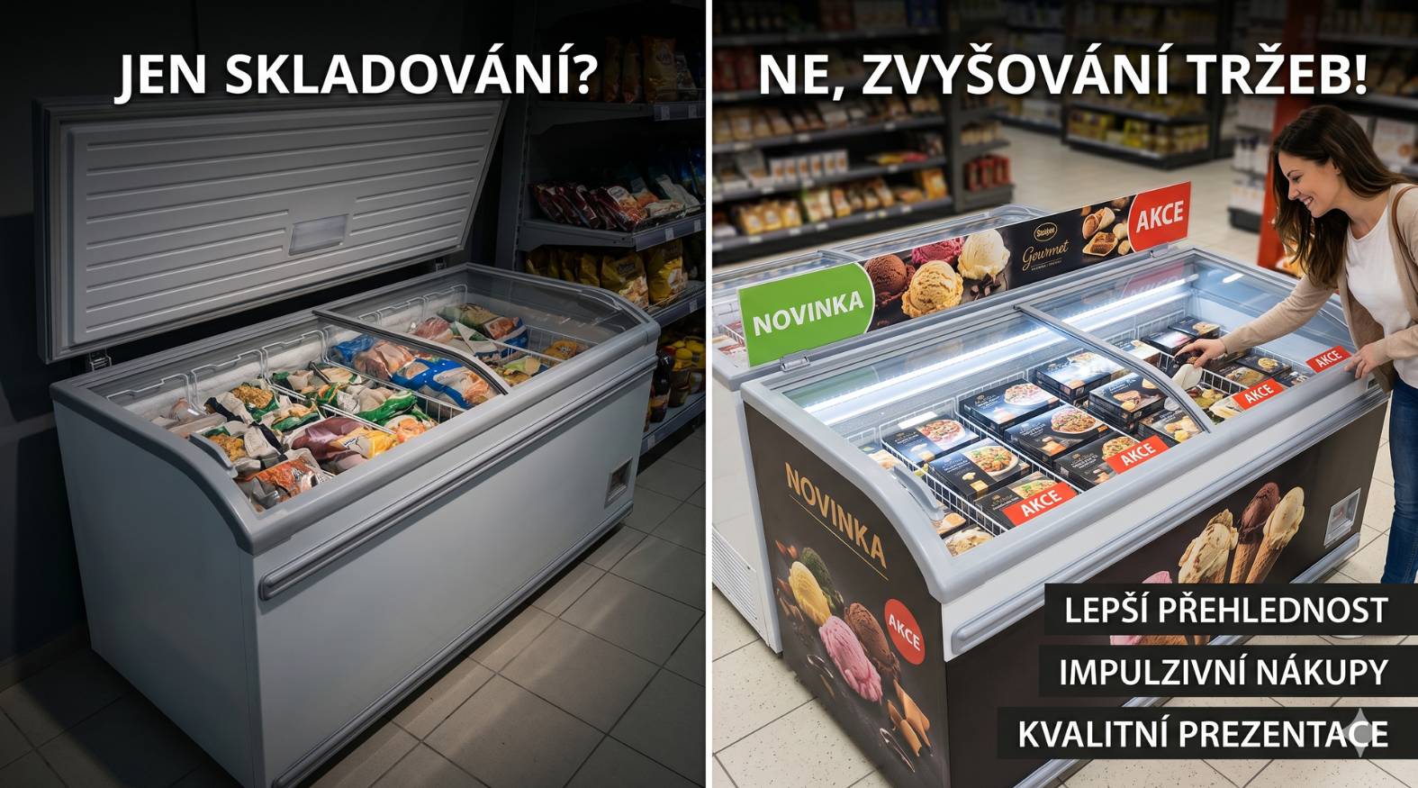 Proč výběr pultového mrazáku ovlivňuje tržby, ne jen skladování