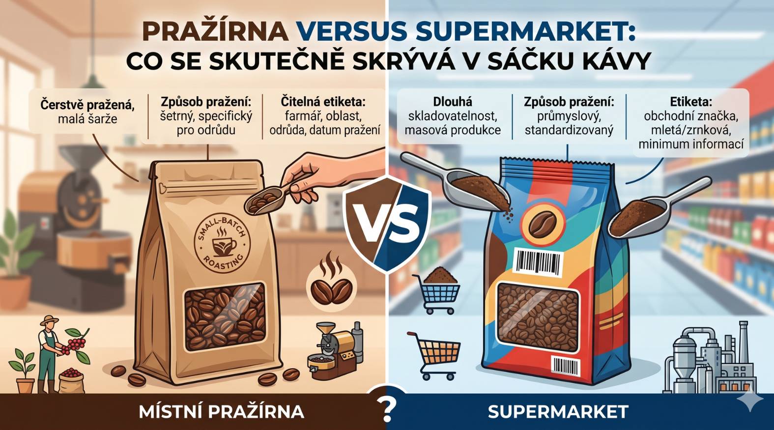 Pražírna vs. supermarket: co se skrývá v sáčku kávy
